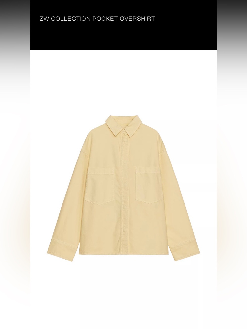 Zara light yellow overshirt